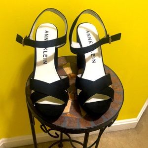 Anne Klein cross strap platform sandals